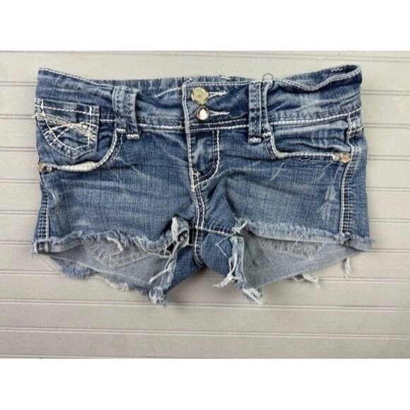 Eighty Eight Size 3 Womens Shorts Cut Off Low Rise Stretch Shortie - Picture 1 of 4